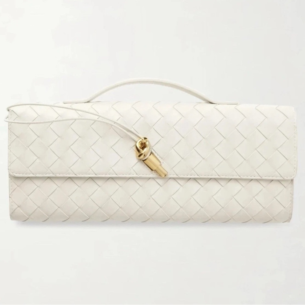 Few Moda East West THEIA Clutch with Crossbody Strap Cream NWT